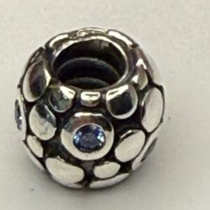Retired Pandora Blue CZ Pebble Mosaic Charm ALE 925
